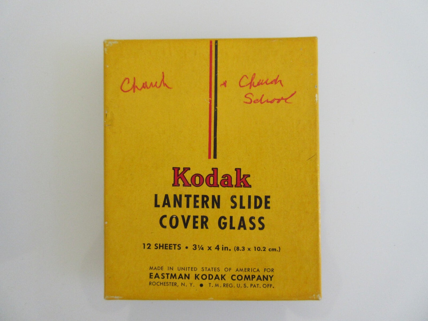 CHURCH/SCHOOL LANTERN SLIDES. 6 SET. VINTAGE KODAK BOX. LANTERN SLIDE.