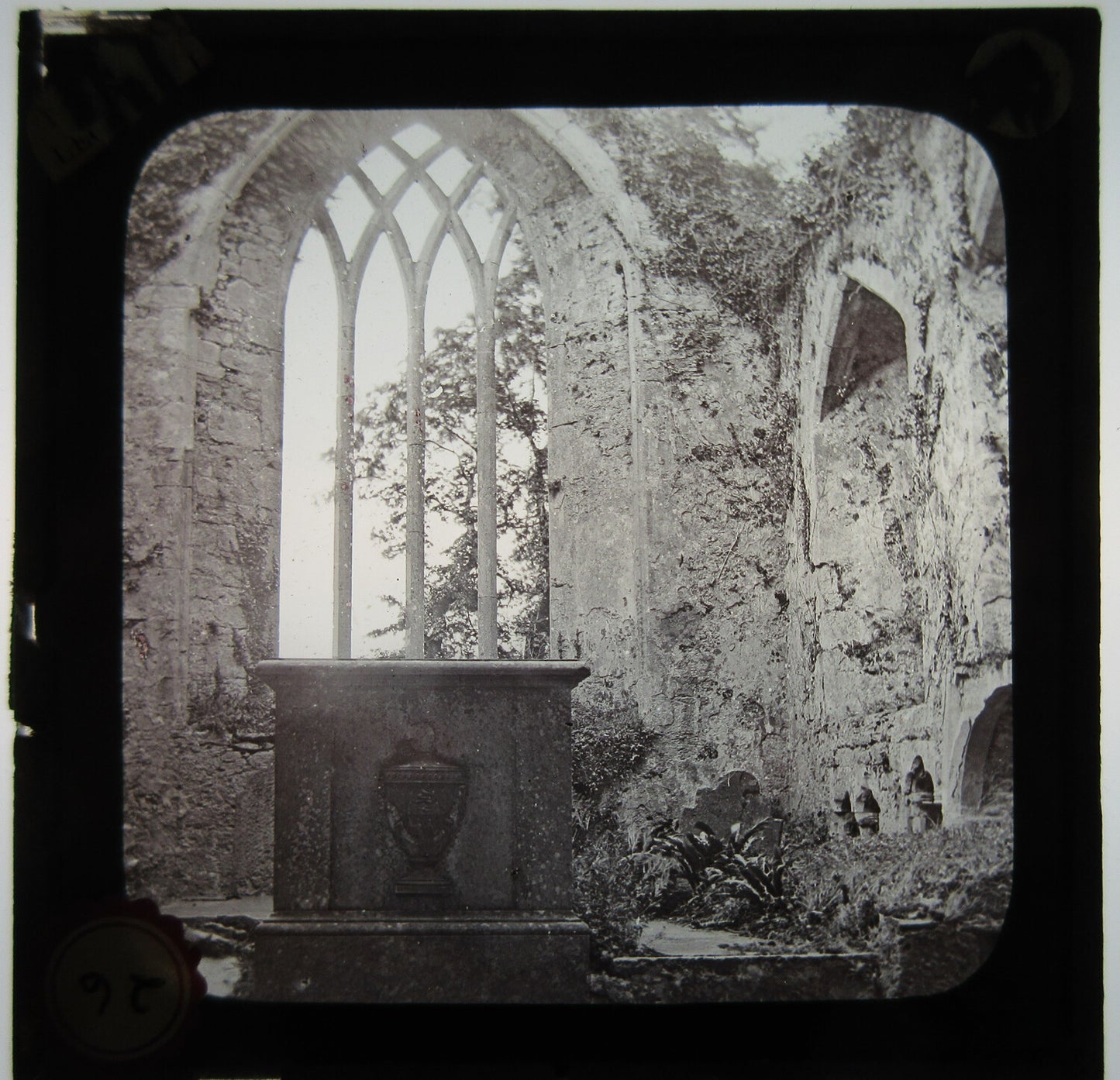 STUNNING CHURCH RUINS. LANTERN SLIDE.