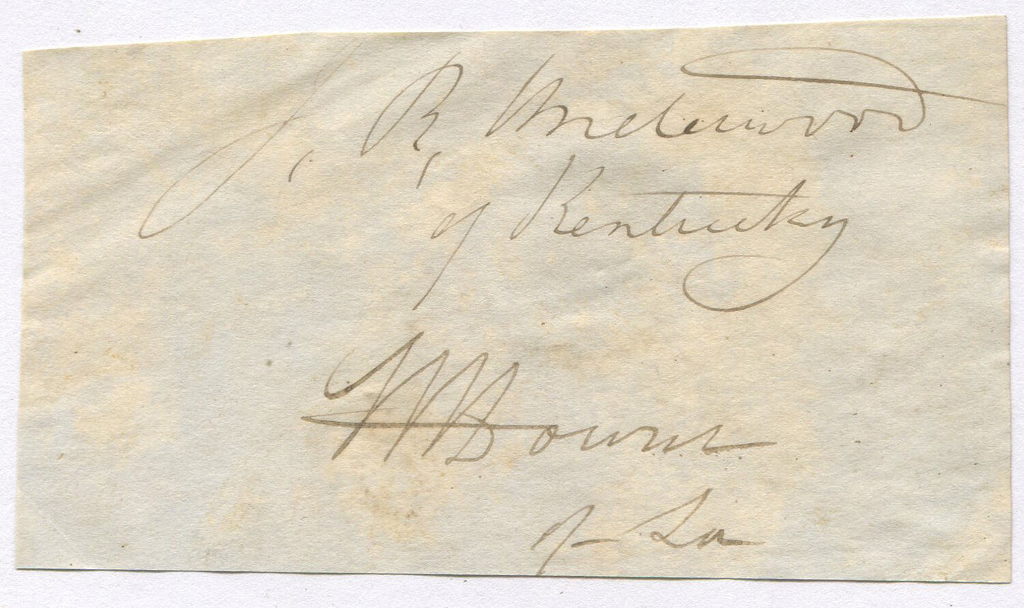 CIVIL WAR CLIPPED SIGNATURES, KENTUCKY. 2.5X4.5 INCHES.