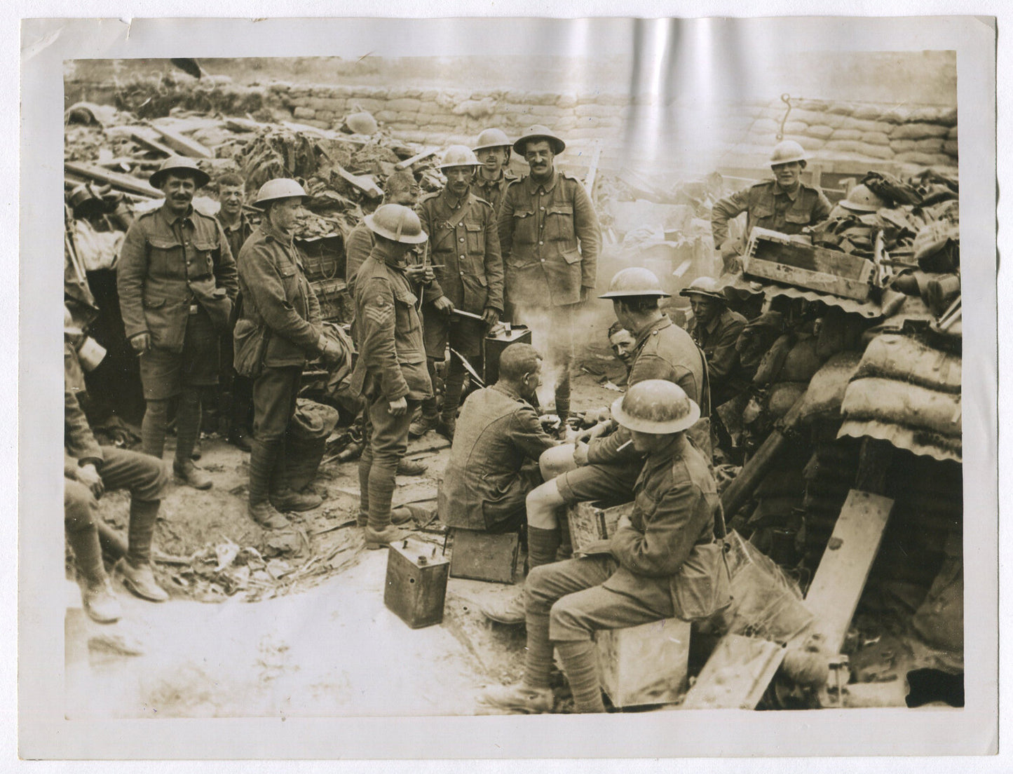 Vintage WWI 8x10 Photo Print: British Troops at Battle of Messines Ridge,