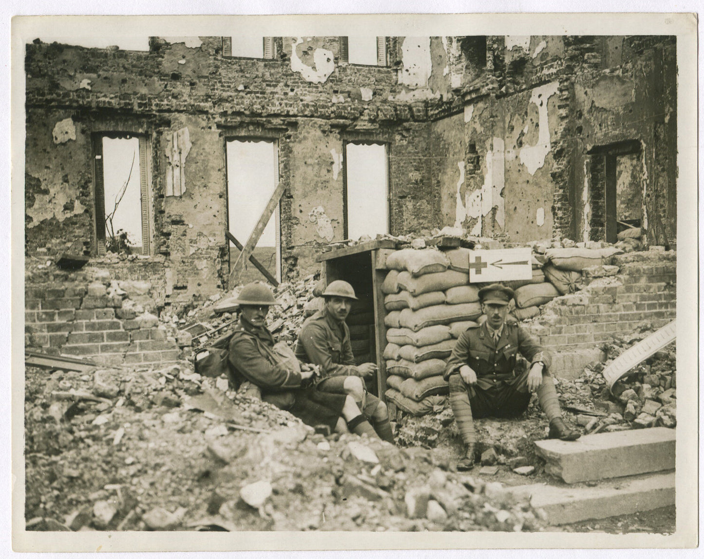 Vintage WWI British Medical Station Photo on Western Front - Official 8x10