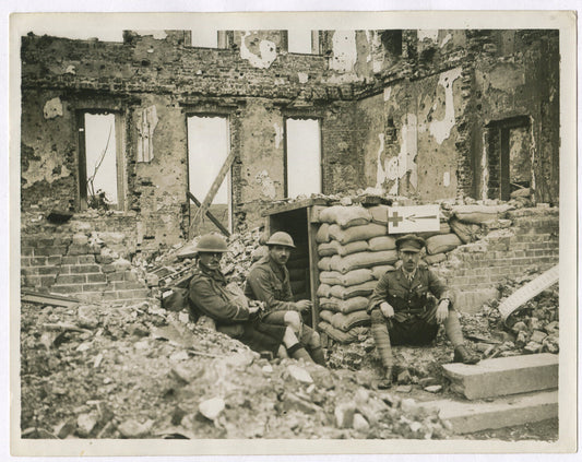 Vintage WWI British Medical Station Photo on Western Front - Official 8x10