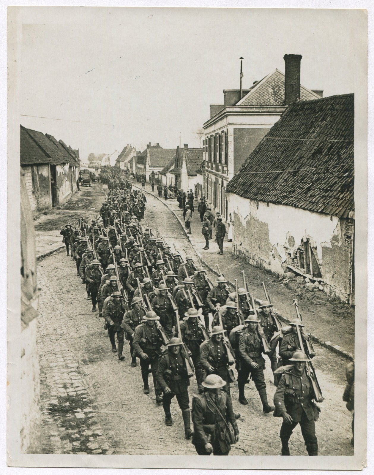 Vintage WWI Newfoundland Regiment Marching 8x10 Photo Print - Western Front
