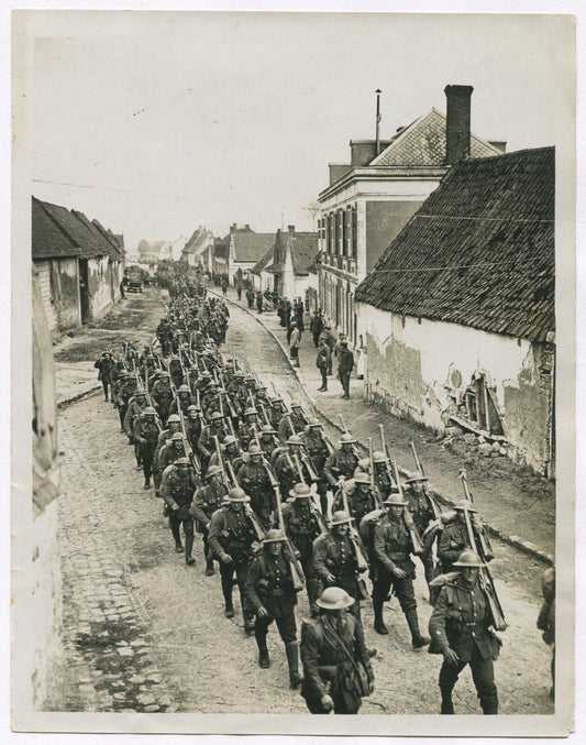 Vintage WWI Newfoundland Regiment Marching 8x10 Photo Print - Western Front