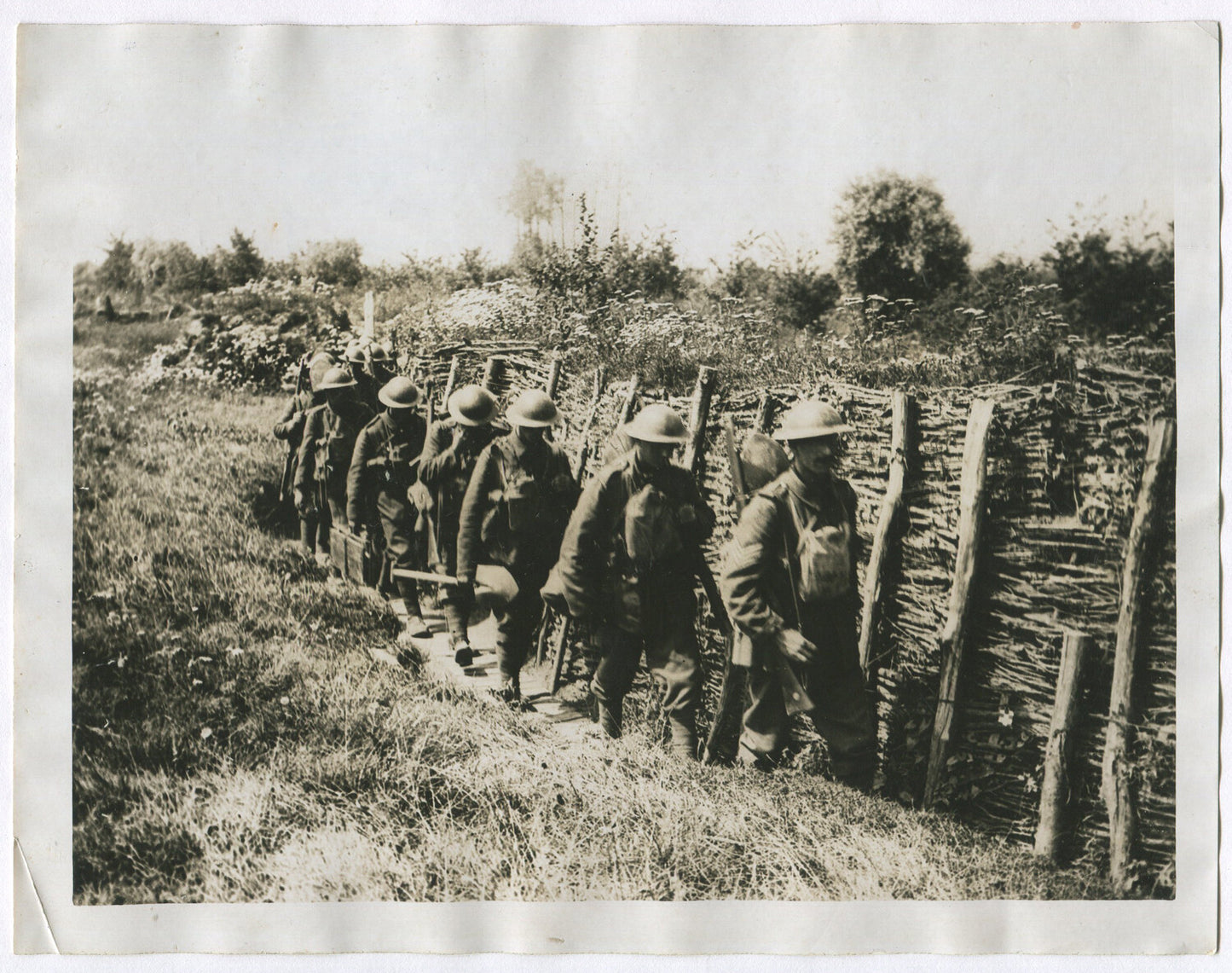 Vintage WWI Irish Guards Trench Photo 8x10 Print | Black & White Wall Art for