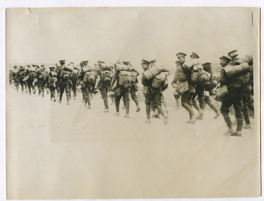 Vintage WWI 8x10 Photo Print - British Labour Battalion in Flanders, World War I
