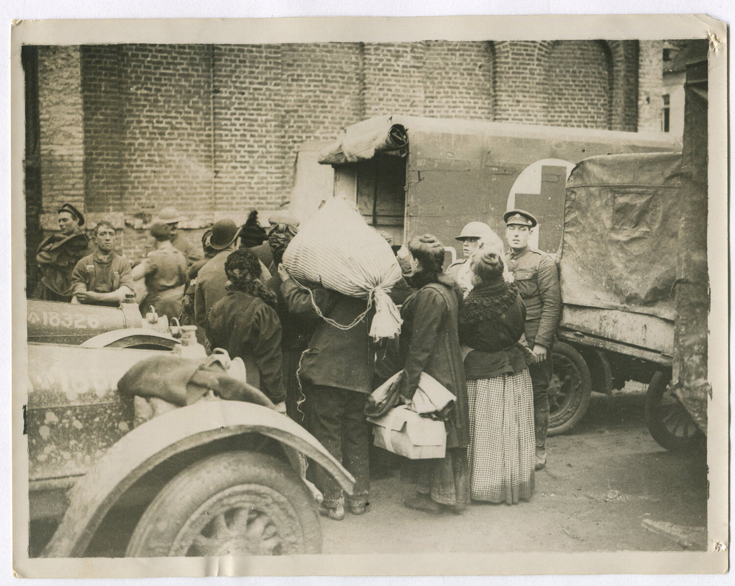 Rescuing French Citizens WWI Cambrai Front 8x10 Reprint Photo Official Western
