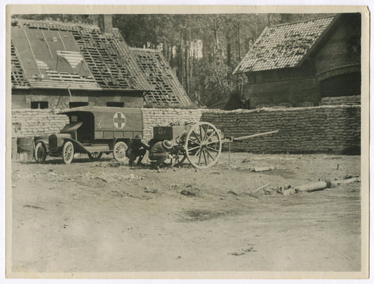 WWI Official Dressing Station 8x10 Print - Vintage British Western Front