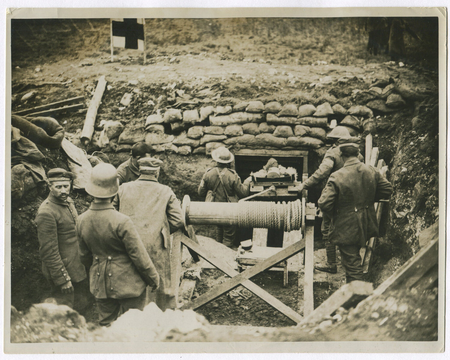 Vintage WWI 8x10 Photo Print - Moving British Wounded Near Battlefront on