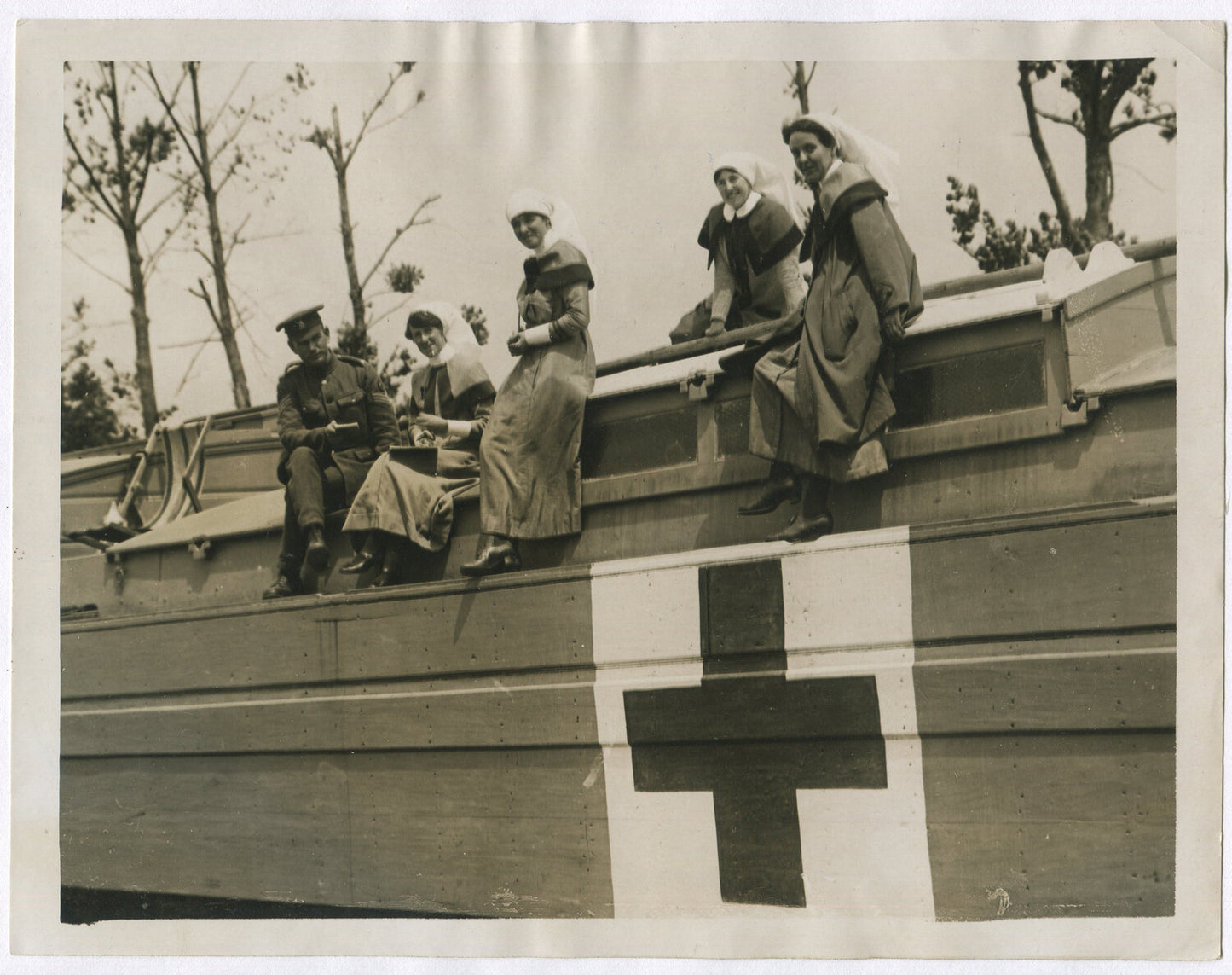 Vintage World War I British Hospital Barge Photo 8x10 Print Official Western