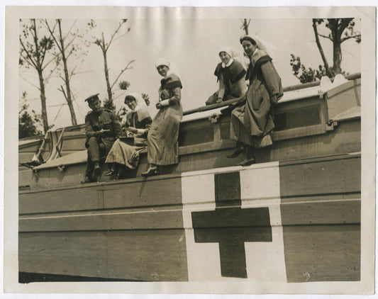 Vintage World War I British Hospital Barge Photo 8x10 Print Official Western