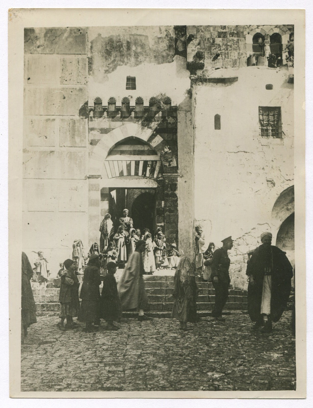 Vintage 8x10 Photo Print: Entrance to Temple of Abraham, Isaac & Jacob, Hebron,