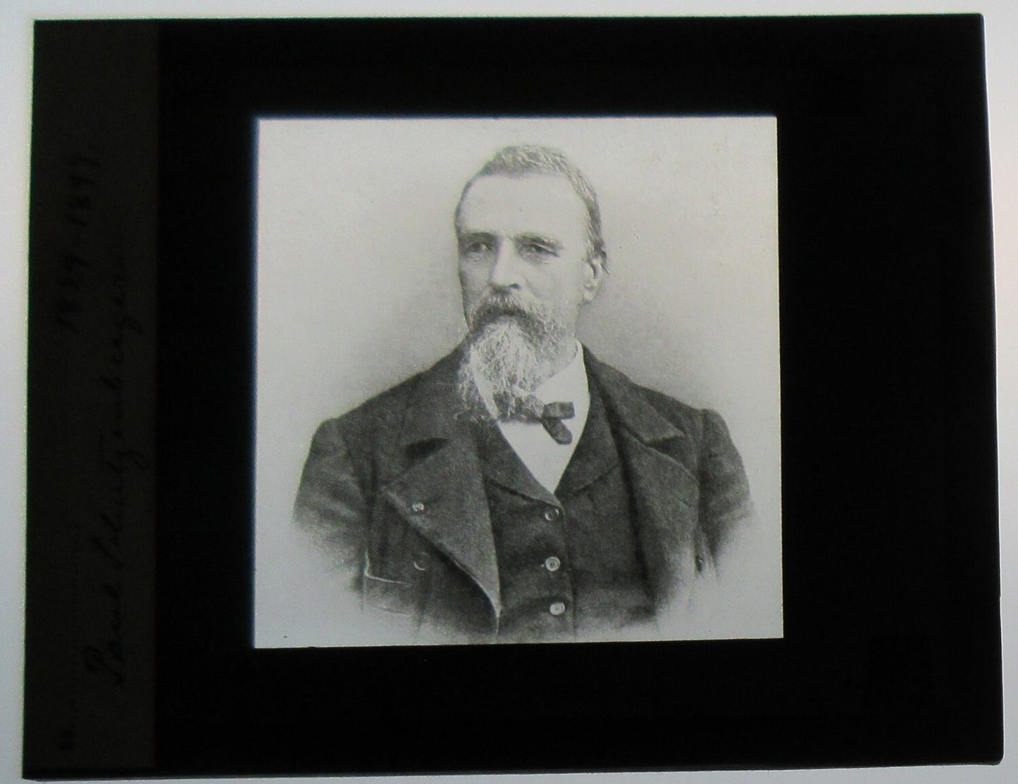 PAUL SCHUTZENBERGER, PORTRAIT. PHOTO ON GLASS. LANTERN SLIDE.