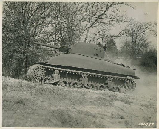 Vintage WWII U.S. Tank in the Field 8x10 Reprint Photo - Military History Wall
