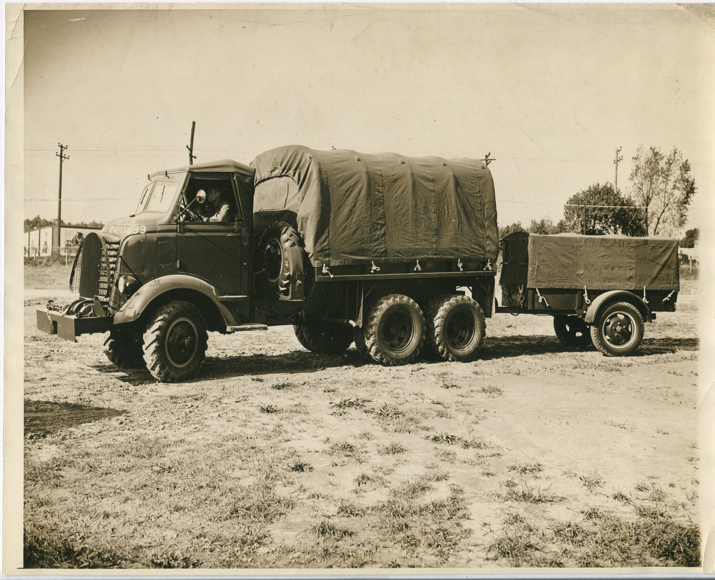 Vintage World War II U.S. Cargo Truck Photo - 8x10 Reprint, Military Vehicle