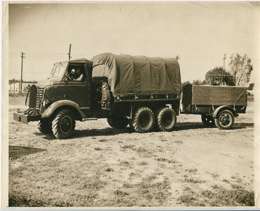 Vintage World War II U.S. Cargo Truck Photo - 8x10 Reprint, Military Vehicle