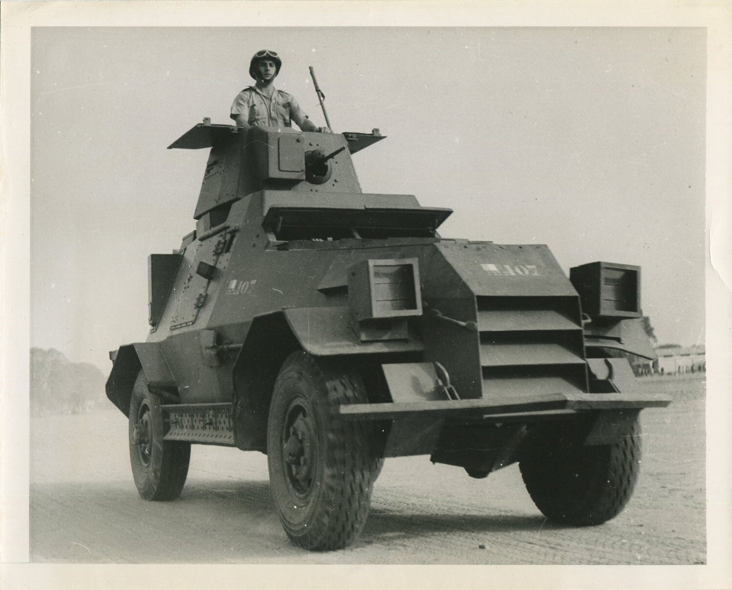 Vintage WWII French Soldier in Armored Car - 8x10 Photo Print for Wall Art &
