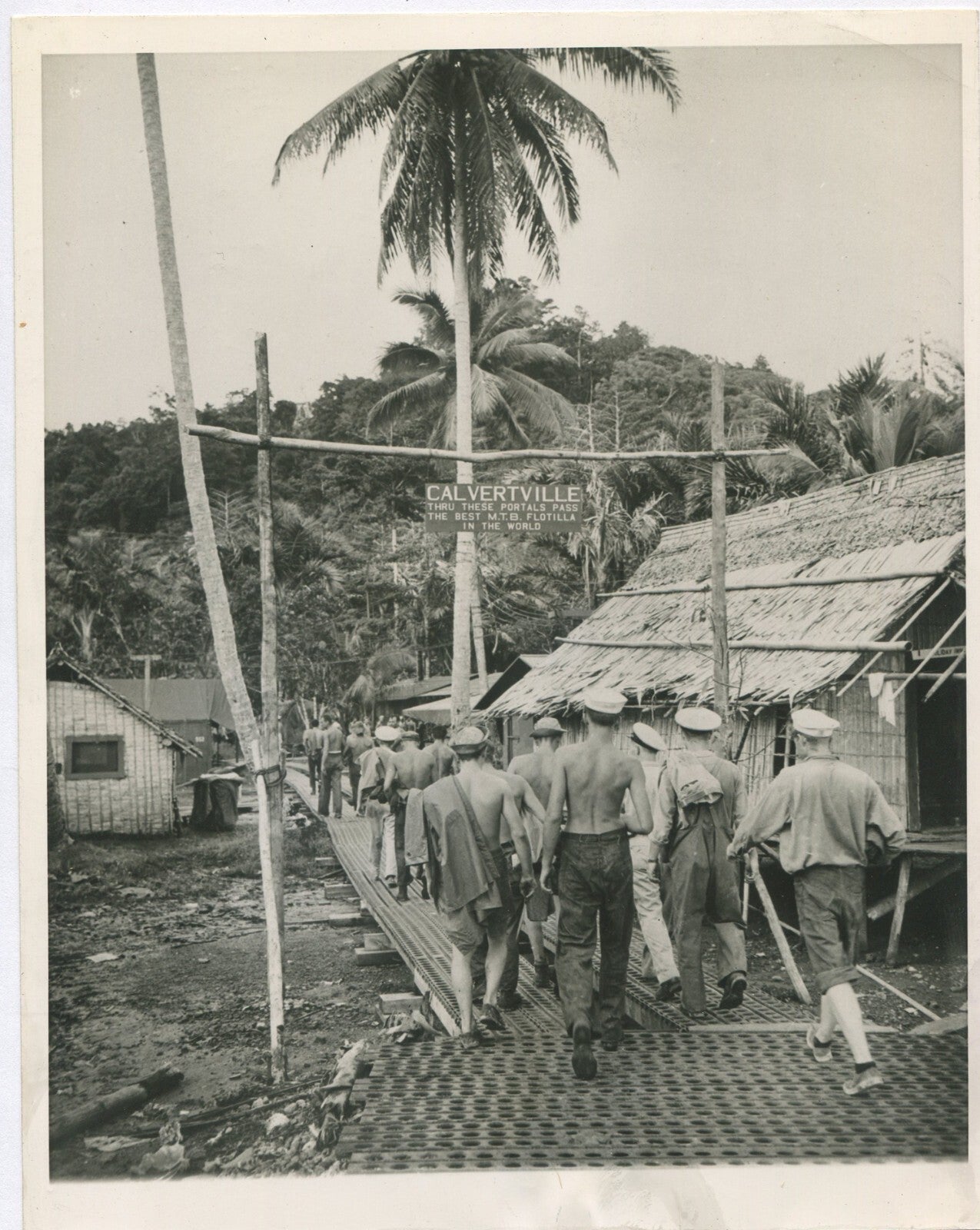 Vintage 8x10 US Navy PT Boat Flotilla Guadalcanal WWII Photo Print - Naval