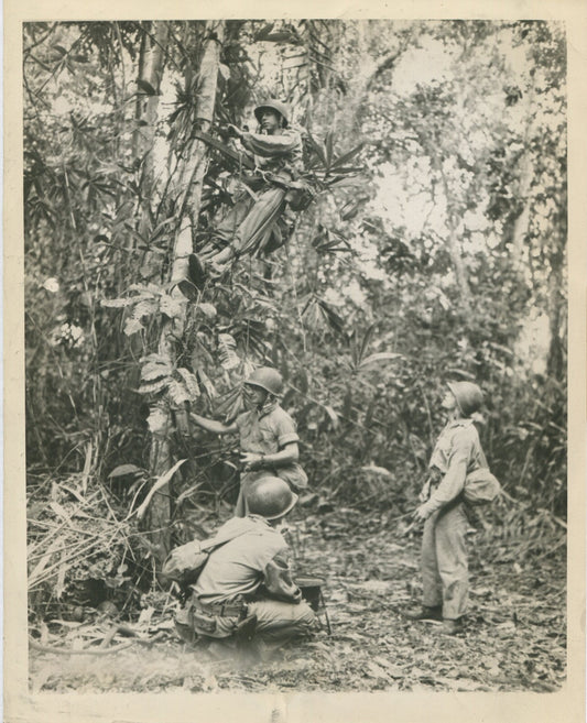 Vintage WWII Guadalcanal 8x10 Photo Print - Larkin Brothers repairing