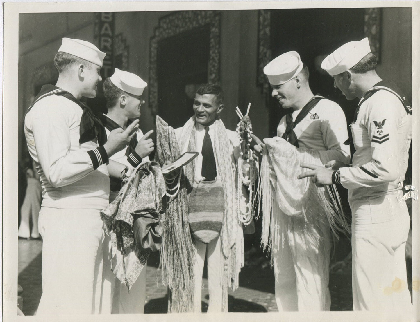 Vintage 8x10 Sailors with Merchant 1934 Photo Print - Maritime Wall Art,