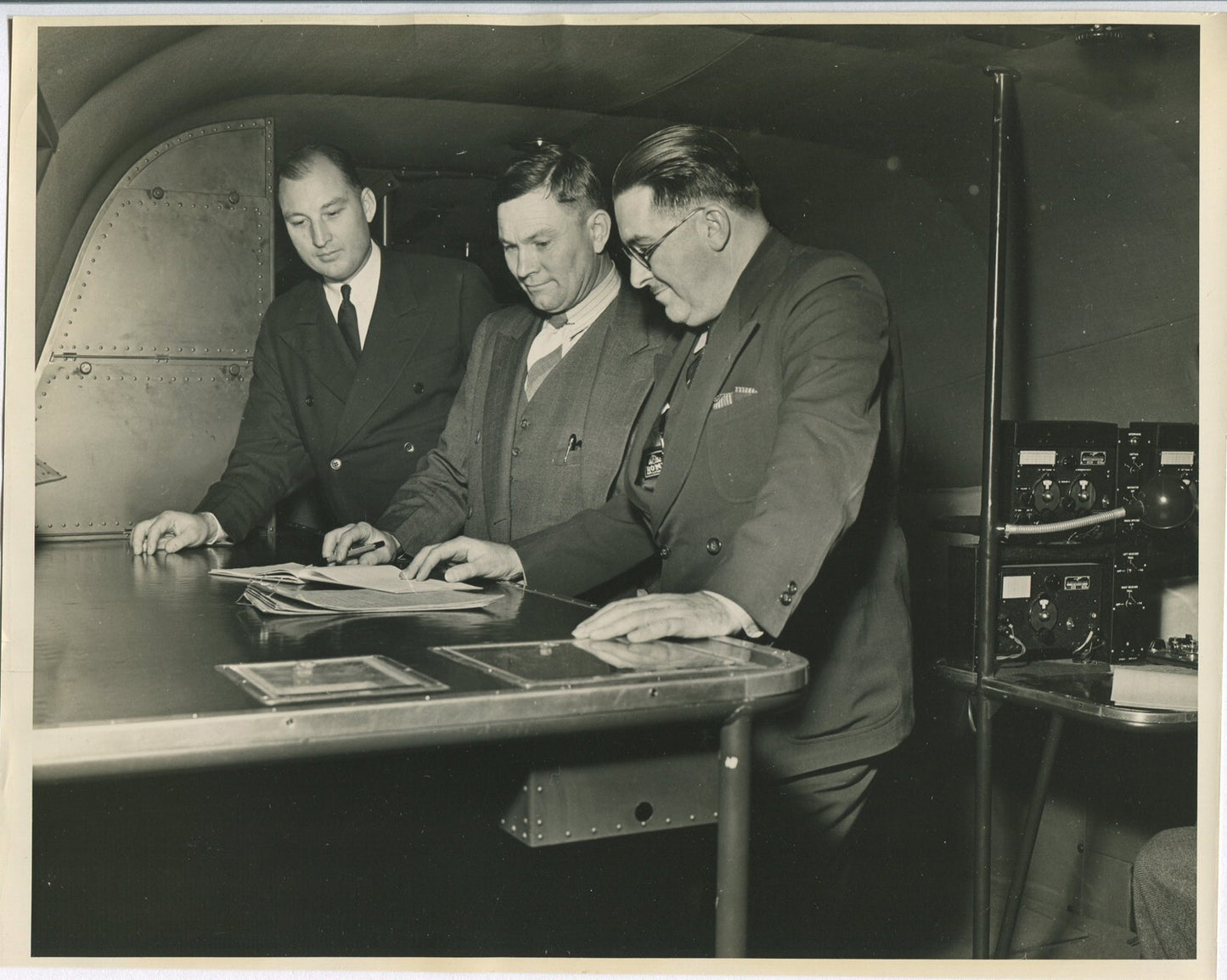 Vintage 1940s Civil Aeronautics Chief and Pan Am Engineers 8x10 Photo Print -