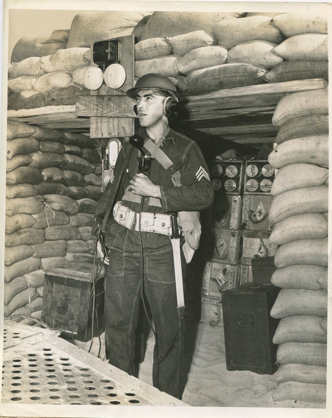 Vintage WWII U.S. Army Signal Corps Radio Man in Porto Rico - 8x10 Reprint Photo