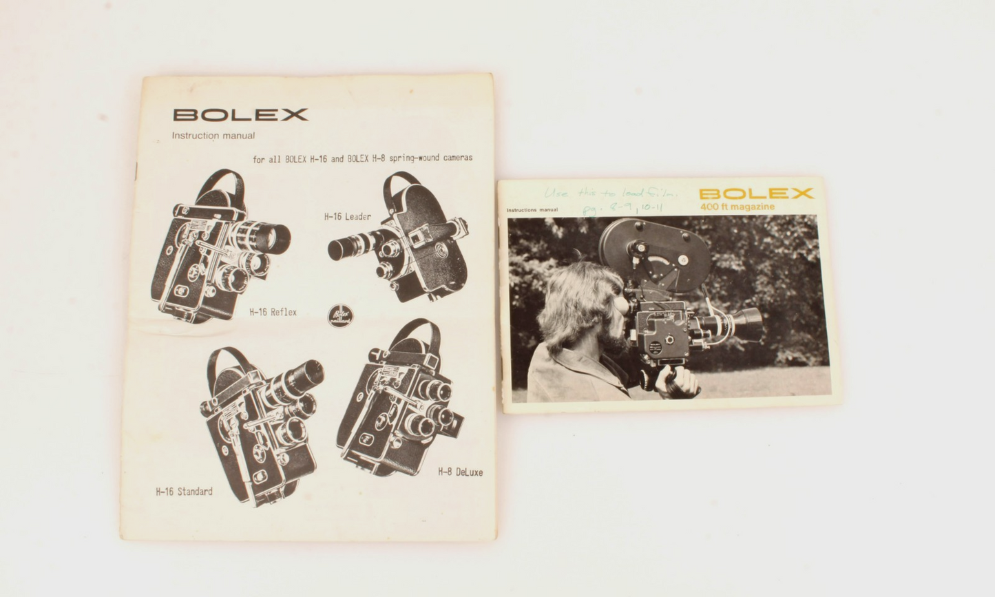Original Bolex Manual H16 & H8 with 400ft Magazine instalation