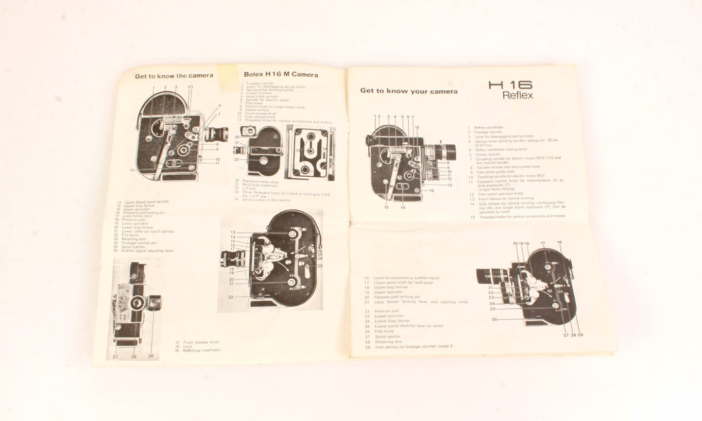 Original Bolex Manual H16 & H8 with 400ft Magazine instalation