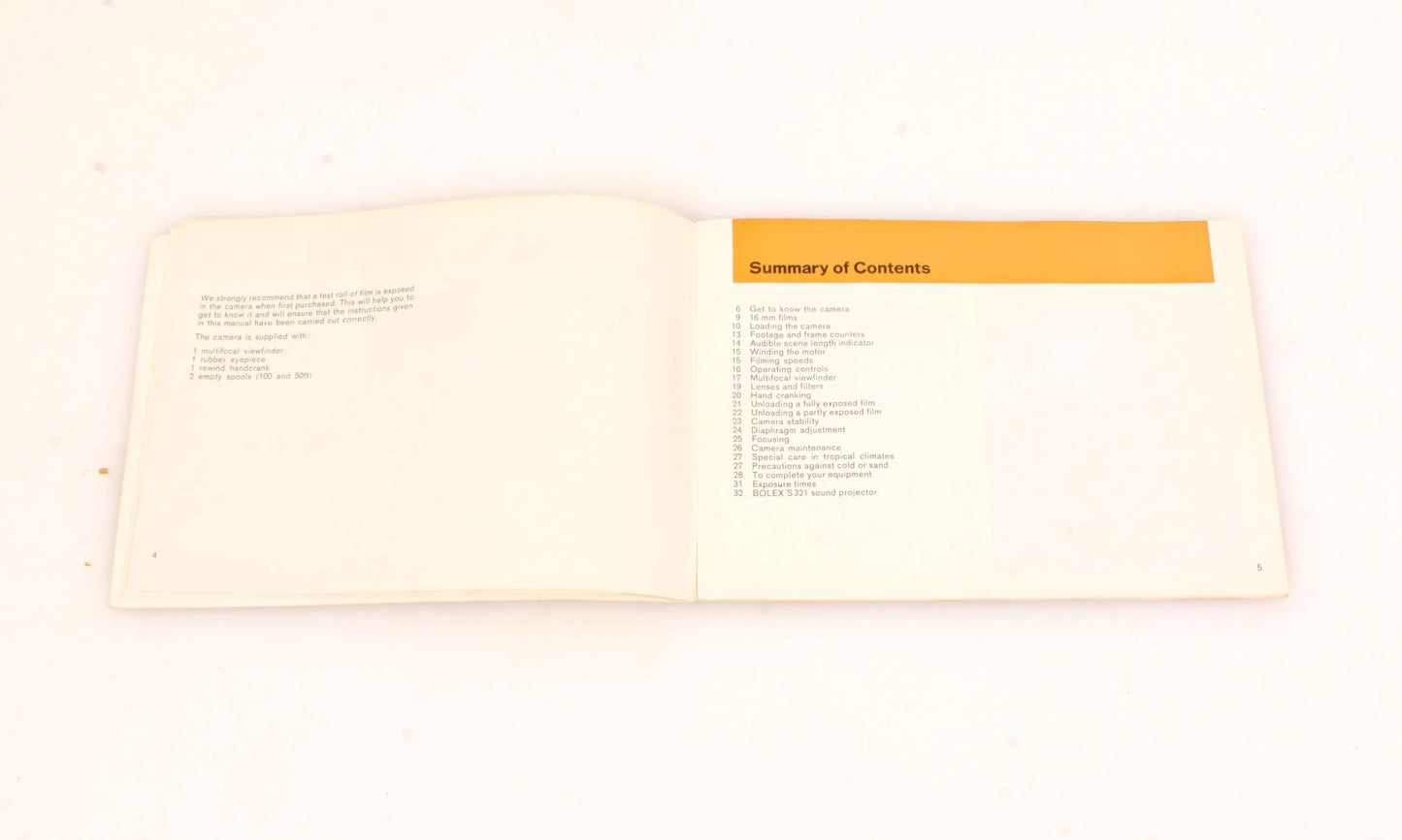 Bolex H16M Original Manual 32 Pages