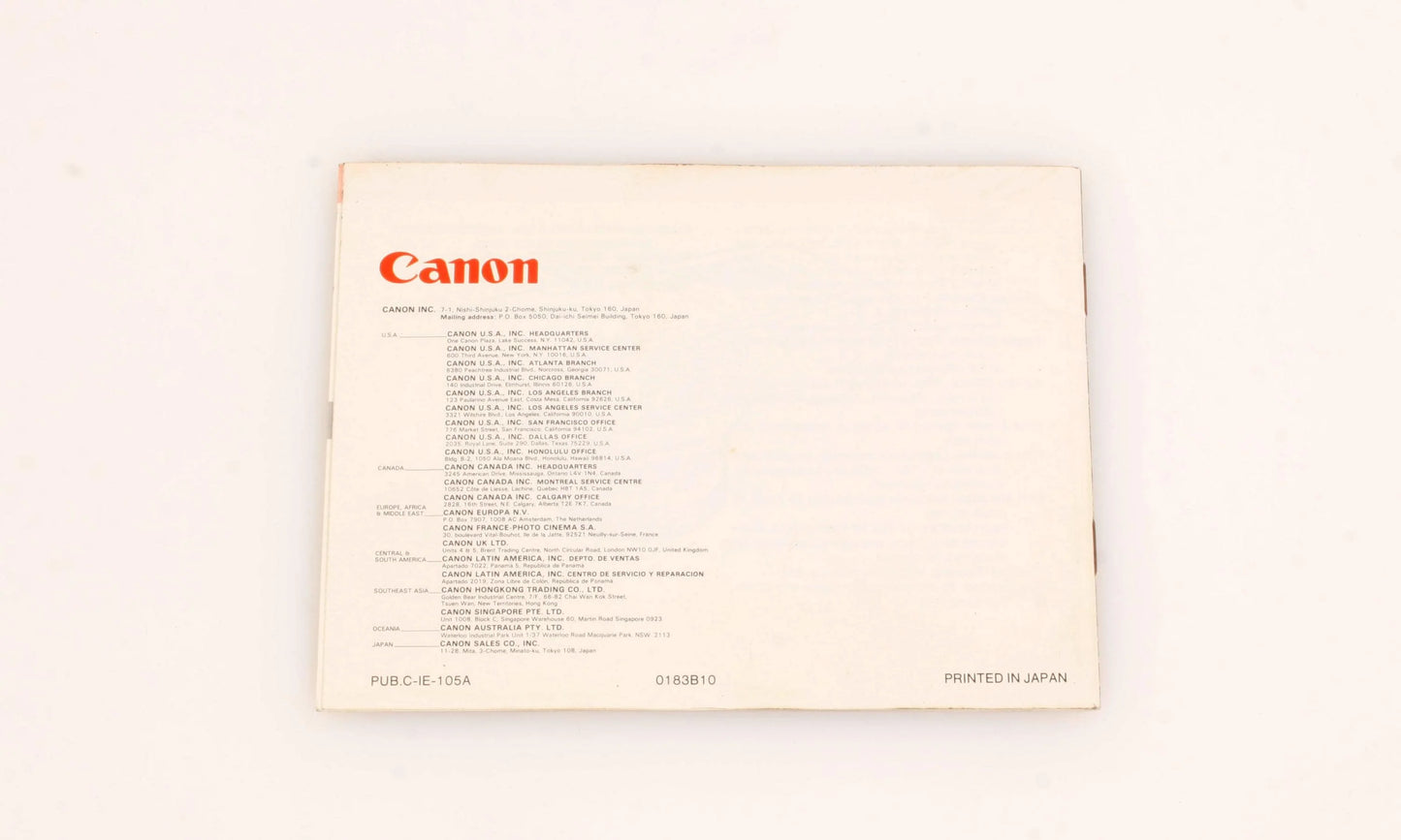Canon T50 Original Manual