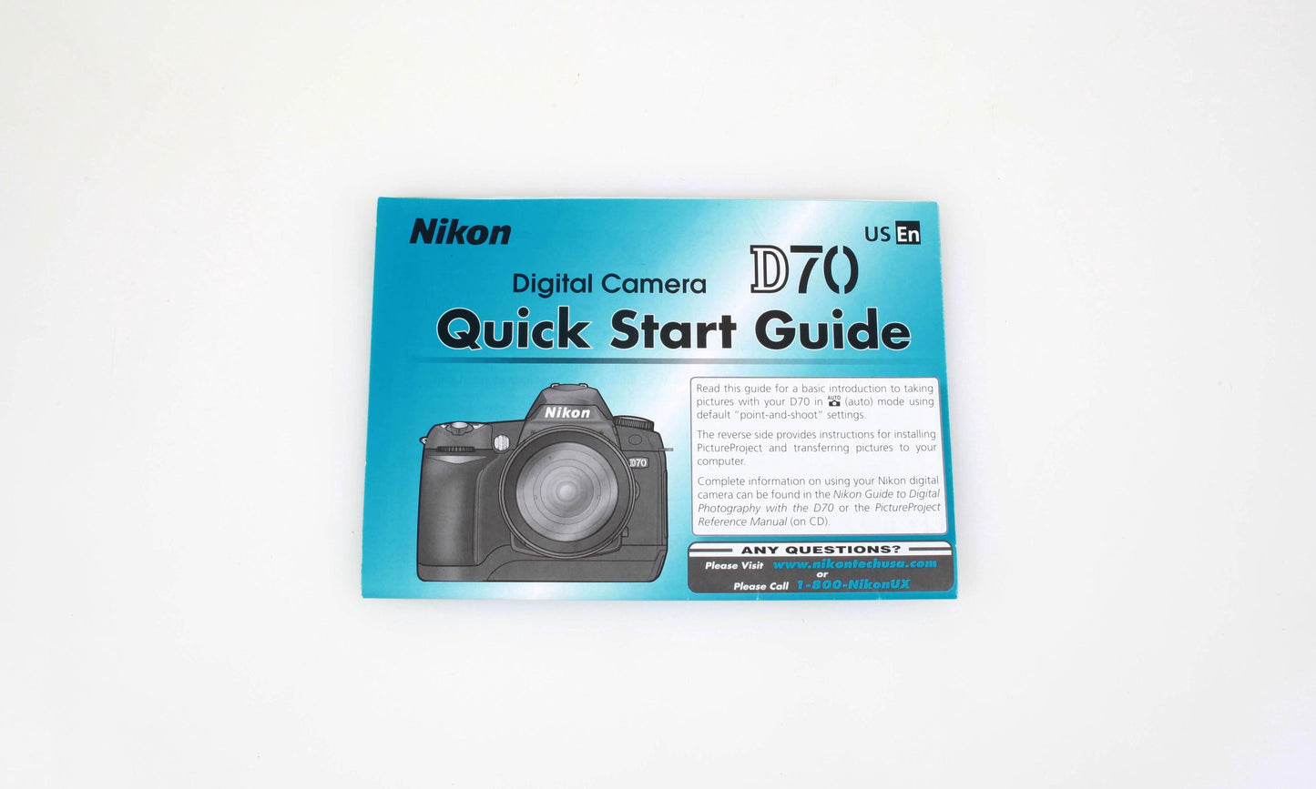 Nikon D70 Quick Start Guide