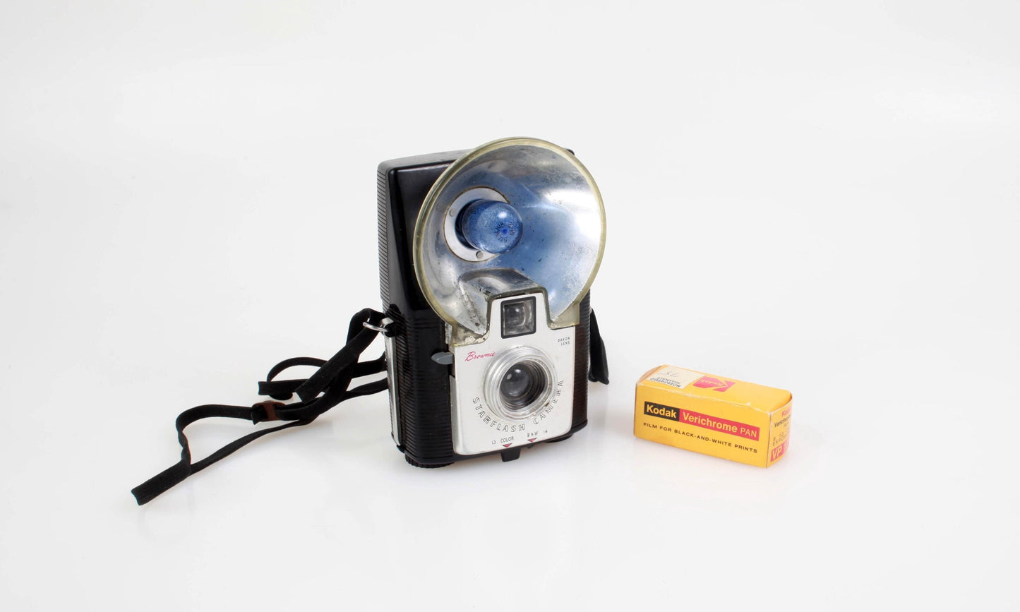 Vintage Brownie Camera With Film Black & White Shutter WORKS