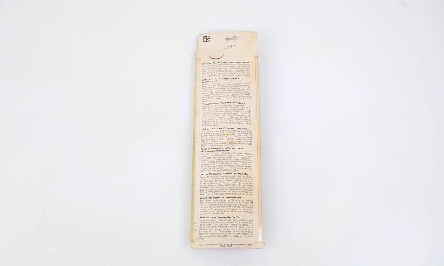 Paterson Dual Scale Temperature Thermometer Darkroom Chemical In Holder N.O.S.