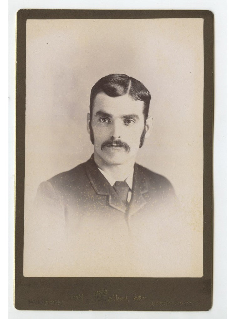 Stunning Vintage cabinet card portrait of a man from Uxbridge, MA | Walker