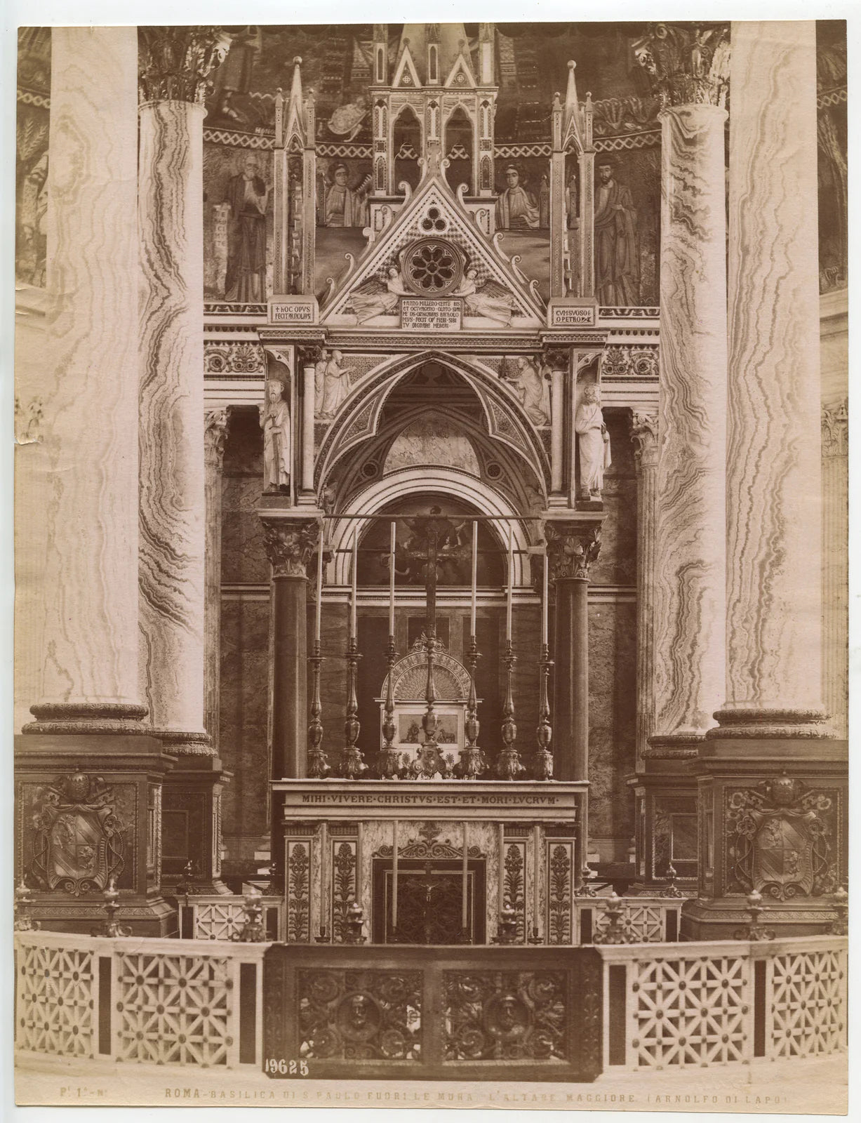ART + ARCHITECTURE, ROME, ORNATE BASILICA ST. PAUL, ALBUMEN PHOTO