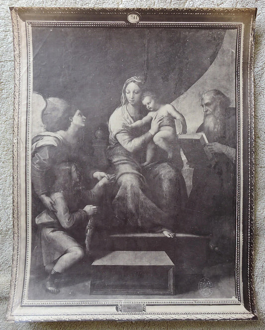11X14 VINT ALBUMEN PRINT RELIGIOUS ART, RAFAELS MADONNA + CHILD