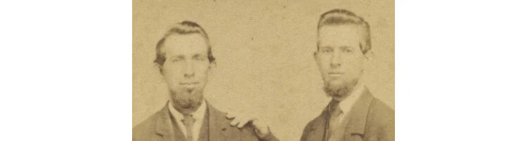 LANCASTER, PA, CIVIL WAR ERA MEN W/ STAMP, CDV PHOTO