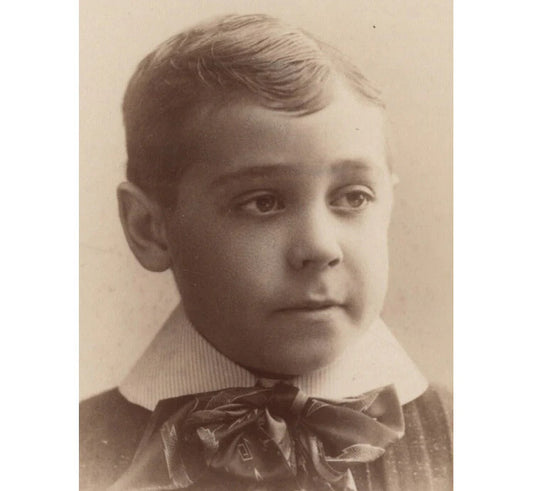 Vintage Ithaca, NY Photo: Boy in Great Shirt & Tie, Original 4x6 with Back