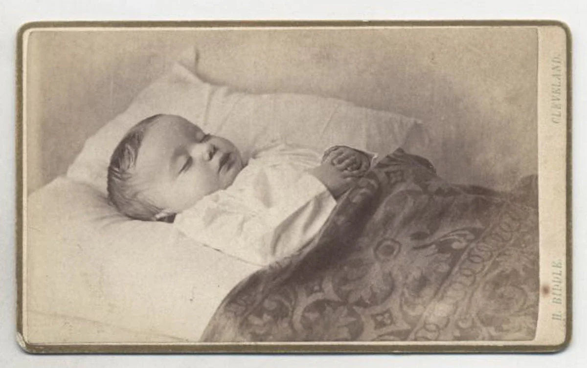 Postmortem CDV Photo of Baby//Peaceful Baby//1800's Photography