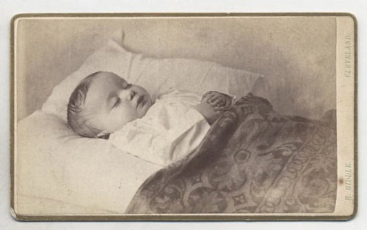 Postmortem CDV Photo of Baby//Peaceful Baby//1800's Photography