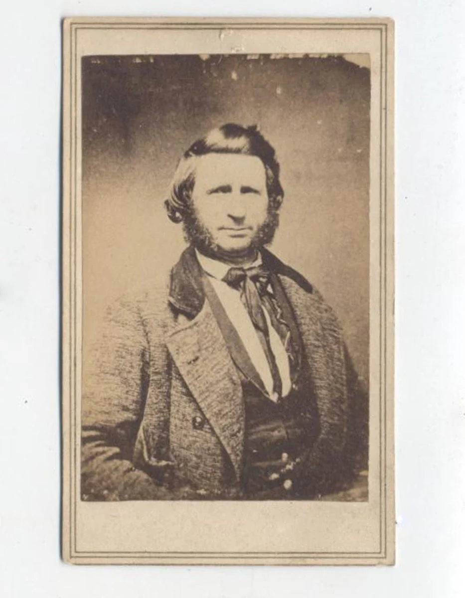 Vintage CDV Photo of Man with Large Sideburns//Antique Portrait