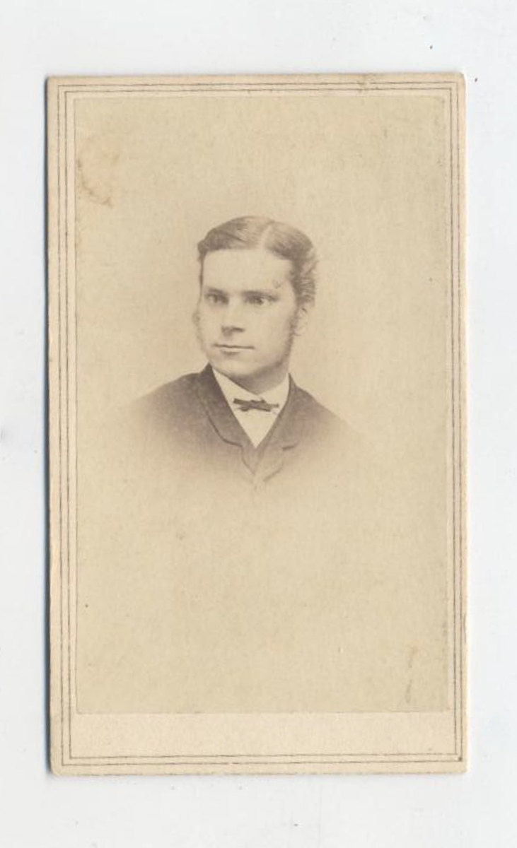 Vintage CDV of Man with Curly Sideburns