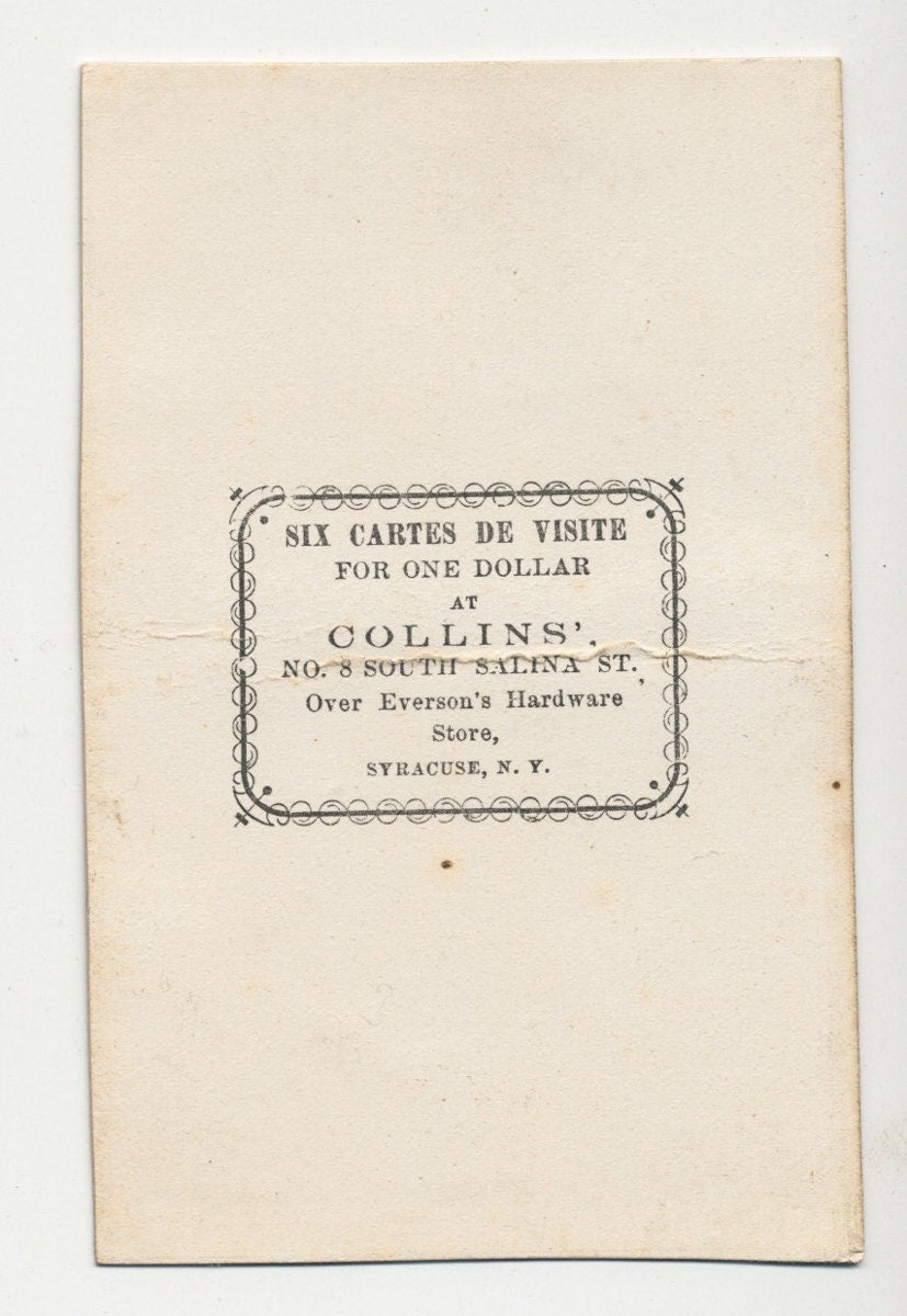 Civil War Era CDV: Woman in Diamond Pattern Dress, Syracuse NY