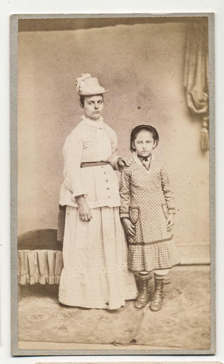 Antique 1800s CDV Photo: Mother and Daughter, Lancaster PA