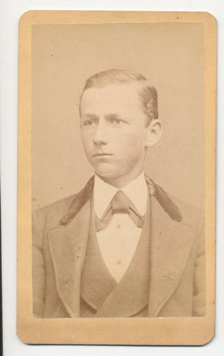 Vintage 1800's CDV Photo of Dapper Young Man from Pa.//19th Century CDV Headshot of  Boy//Antique Photo