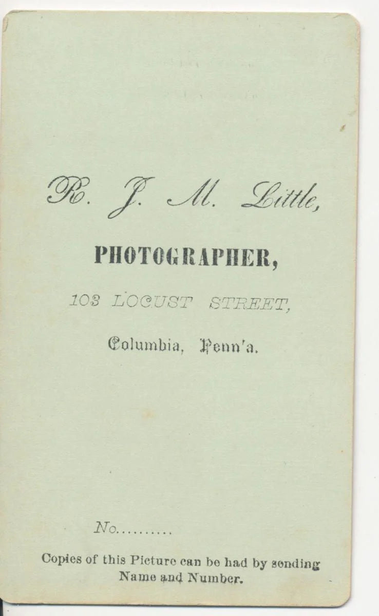 Vintage 1800s CDV Photo of Man With Handlebar Mustache in Pa.//Handsome Man with parted Hair//19th Century Picture
