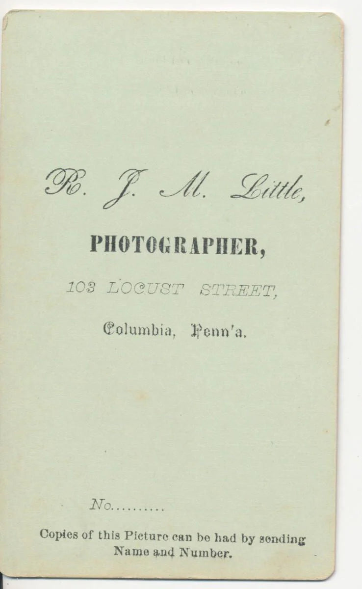Vintage 1800s CDV Photo of Man With Handlebar Mustache in Pa.//Handsome Man with parted Hair//19th Century Picture