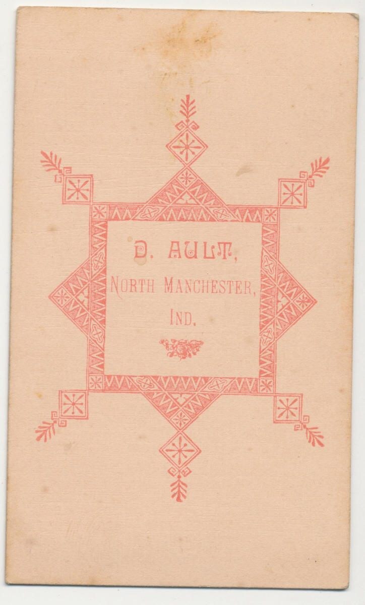 1800s CDV Photo: Little Girl, North Manchester Indiana