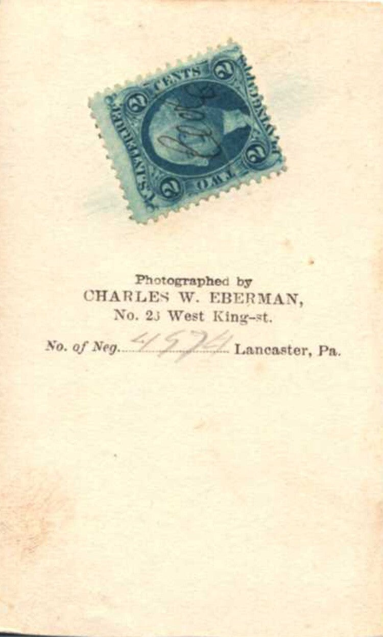 CDV  CIVIL WAR ERA WOMAN  STUNNING DRESS W/ FLOWERS  STAMP  BACK - LANCASTER, PA