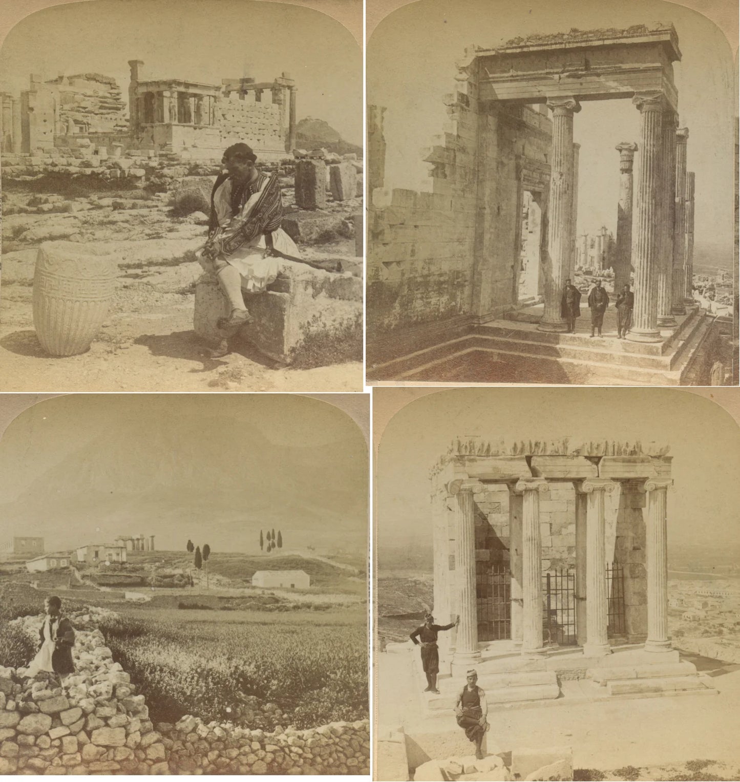 ART + ARCHITECTURE, VINT PHOTOS GREECE, RUINS + LANDSCAPE, SET OF 4